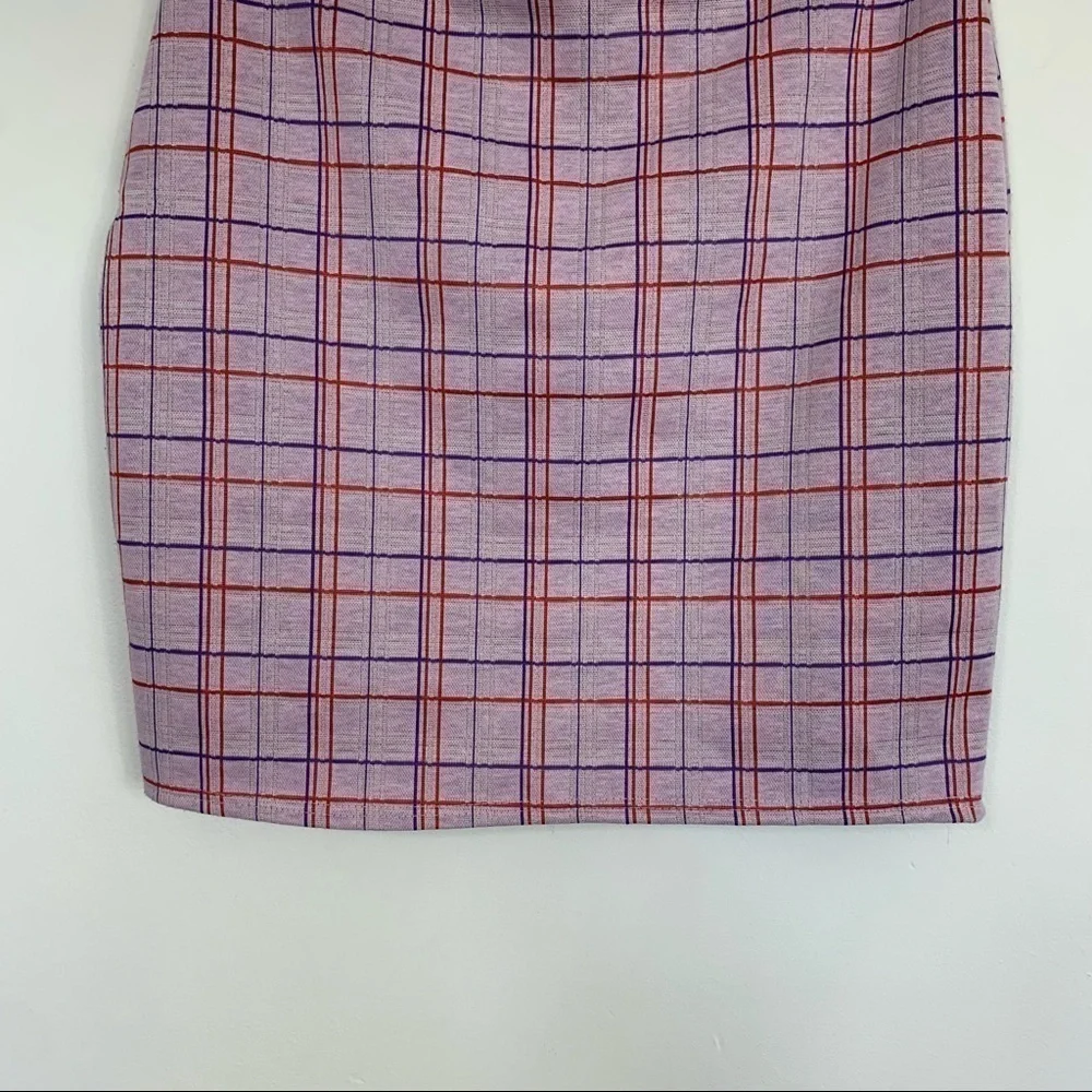 Just Polly Purple Red Plaid Mini Skirt Size 0